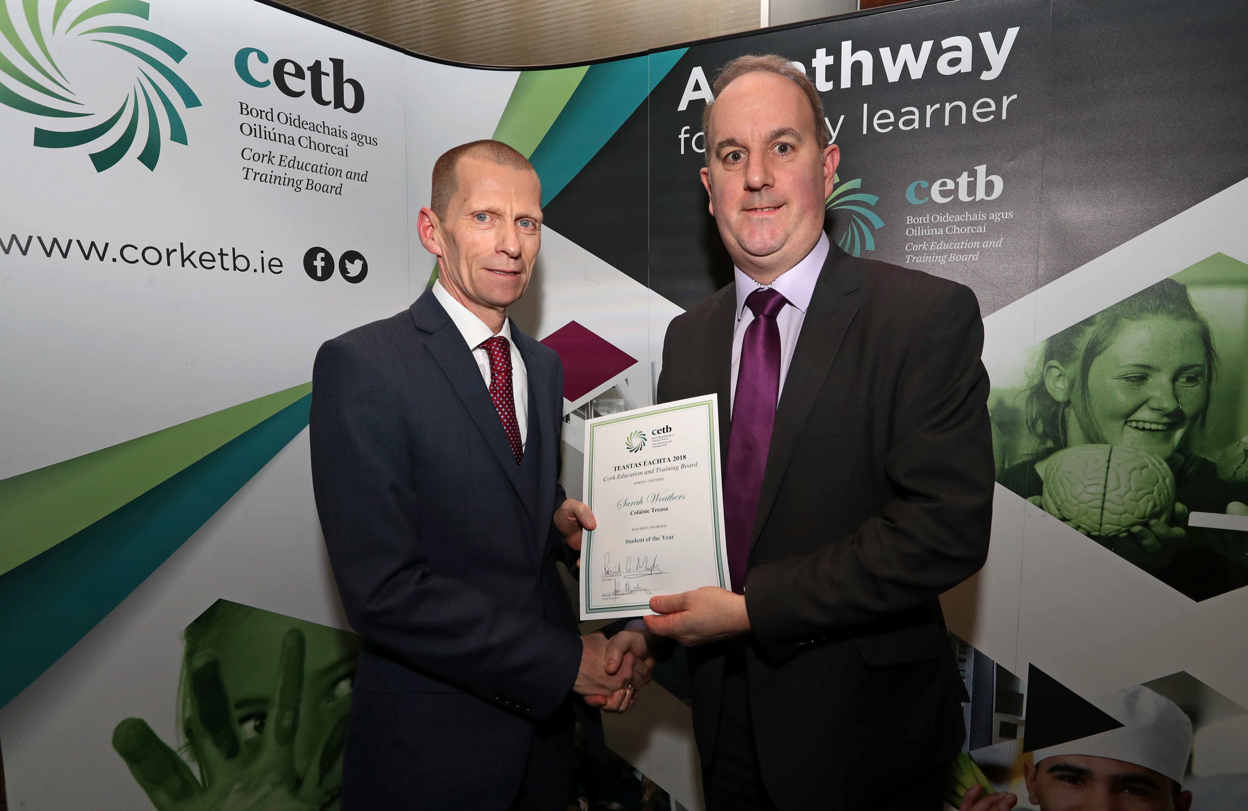 REPRO FREE.
18/01/2019
Pictured are, , at the Cork ETB Awards Ceremony for Achieving Excellence in the 2018 Leaving Certificate, at the Radisson Blu Hotel, Little Island, Co. Cork.
Over 150 Students Honoured by CETB at Prestigious Awards Ceremony for 
Achieving Excellence in the 2018 Leaving Certificate Exams.
Picture: Jim Coughlan