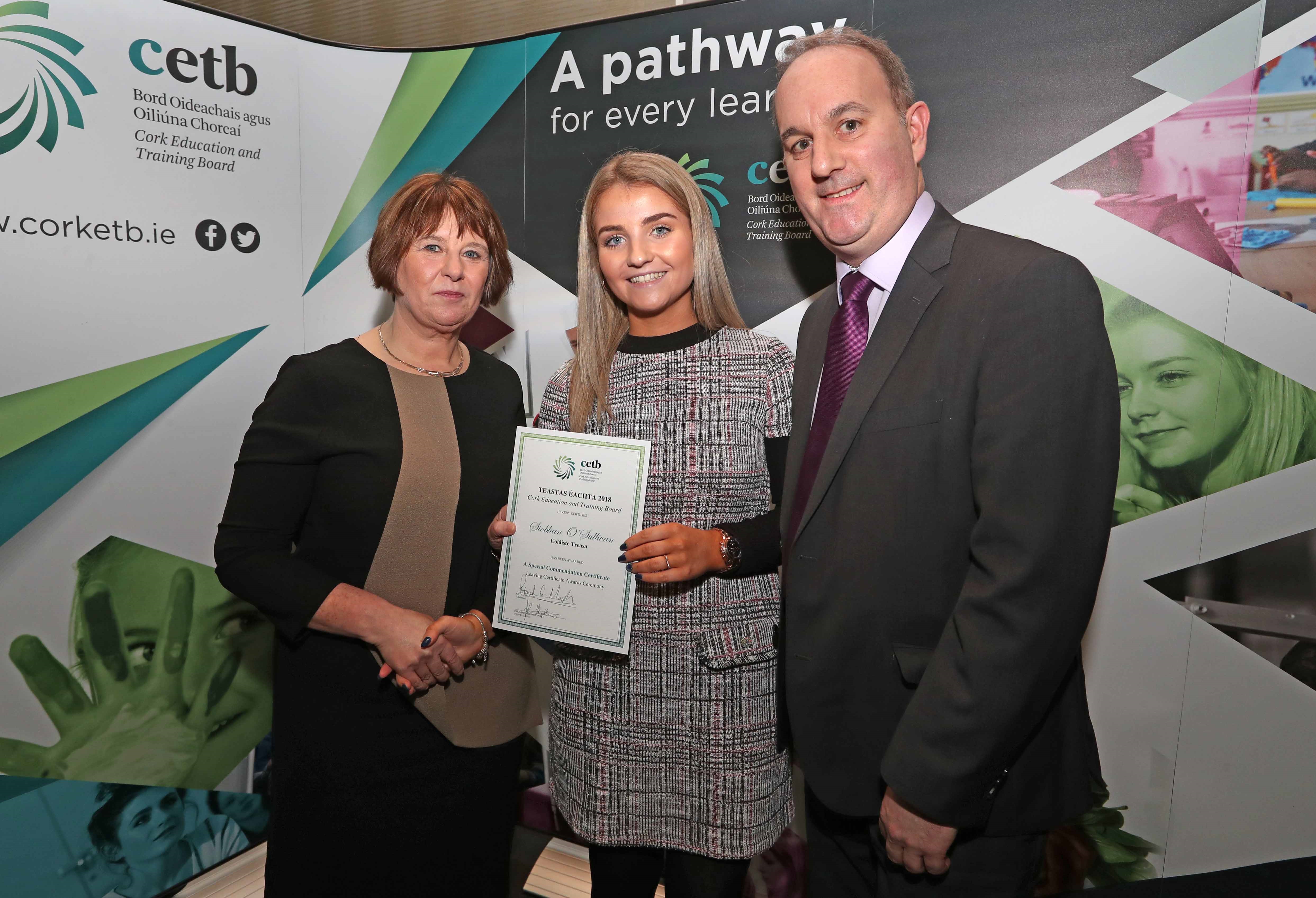 REPRO FREE.
18/01/2019
Pictured are, , at the Cork ETB Awards Ceremony for Achieving Excellence in the 2018 Leaving Certificate, at the Radisson Blu Hotel, Little Island, Co. Cork.
Over 150 Students Honoured by CETB at Prestigious Awards Ceremony for 
Achieving Excellence in the 2018 Leaving Certificate Exams.
Picture: Jim Coughlan